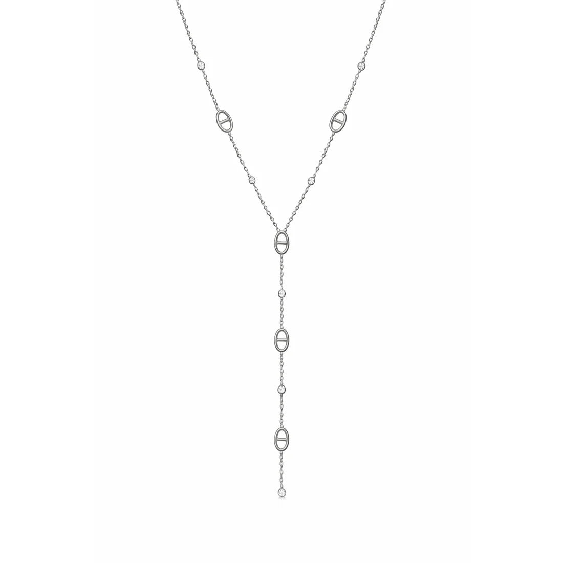 Collier Y maille marine