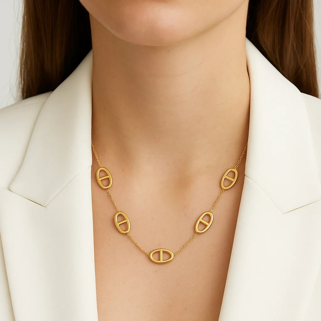 Collier maille marine