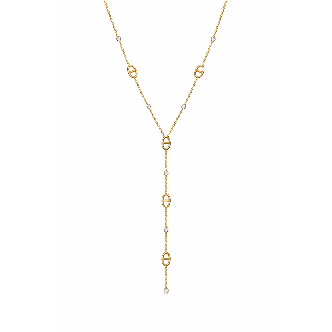 Collier Y maille marine