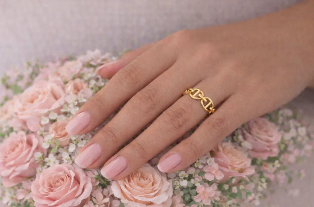 Bague maille marine