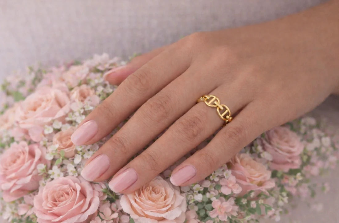 Bague maille marine